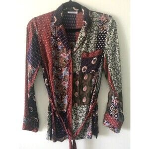 Monoprix Femme Vintage Button Up Blouse Size S Multicolor Floral